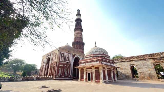 Qutb Minar and Historic Monuments in Delhi, India