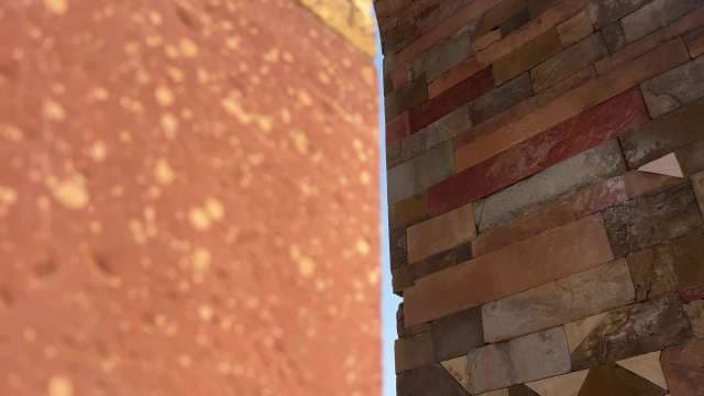 Qutub Minar Colorful Sandstone Wall Textures in Natural Sunlight