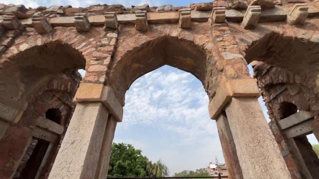 Ancient Stone Arches of Delhi's Feroz Shah Kotla Fort