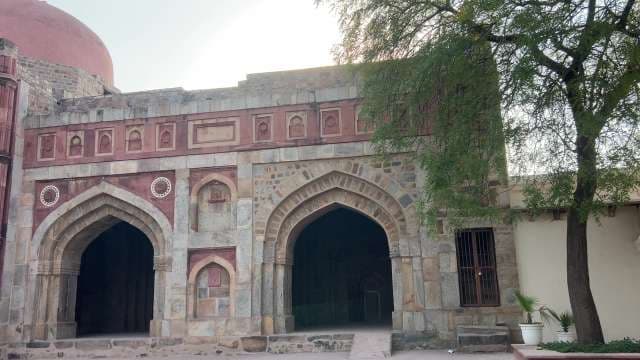 Historic Mughal Monument in Delhi With Stone Archways