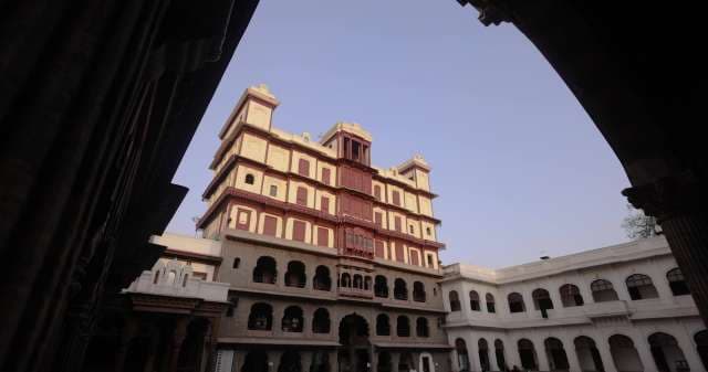 Majestic Rajwada Palace in Indore at Sunset