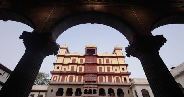 Majestic Facade of Rajwada Palace in Indore, India