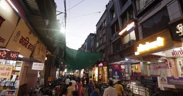 Busy Evening at a Vibrant Indian Market Street Indore