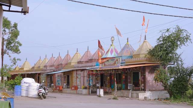 Colorful Hindu Temple Row in Rural India