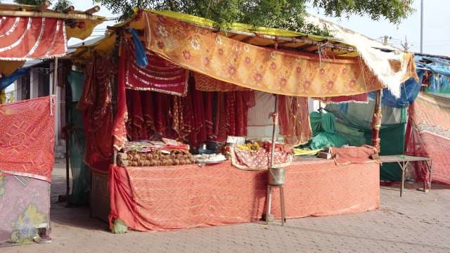 Colorful Traditional Market Stall in India