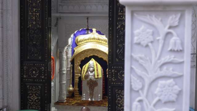 Intricate Hindu Hanuman Temple Idol and Marble Interior Design