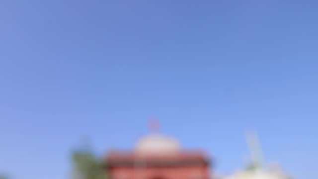Clear Blue Sky Over Red Historical Building in Indore