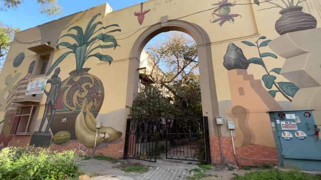 Colorful Mural Gateway at Lodhi Art District Delhi