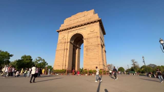 India Gate Monument in New Delhi at Sunset