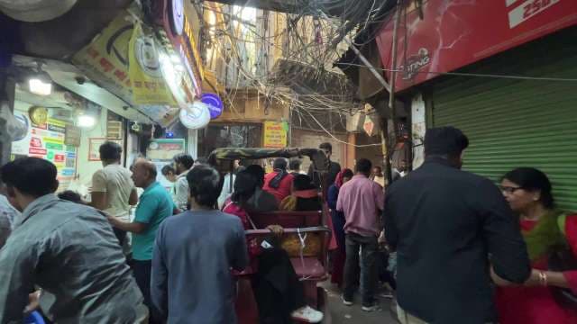 Bustling Evening in Old Delhi Street Market