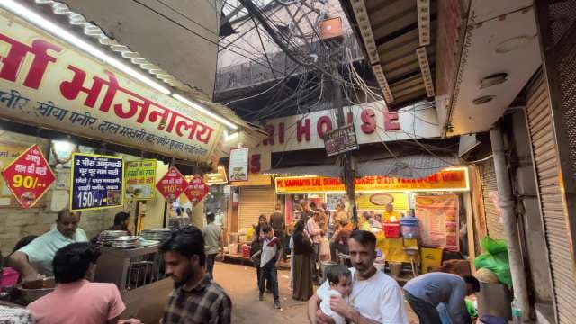 Bustling Street Food Scene in Chandni Chowk Market