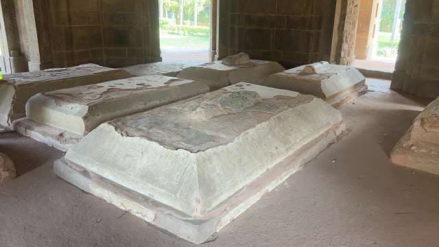 Ancient Stone Tombs Inside Historic Indian Mausoleum