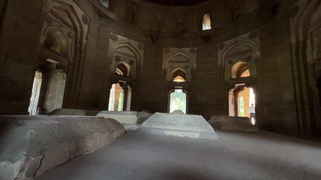 Majestic Interior of an Ancient Mughal Tomb in India