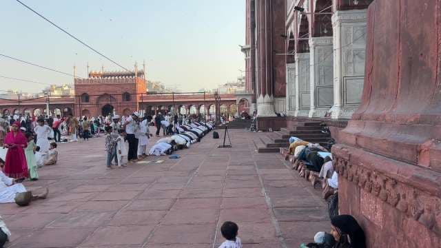 Prayers at Jama Masjid During Evening Gathering