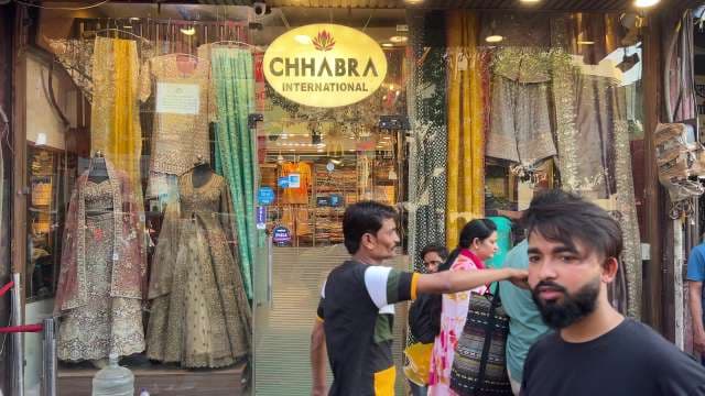 Chhabra International Bridal Wear Storefront in Delhi