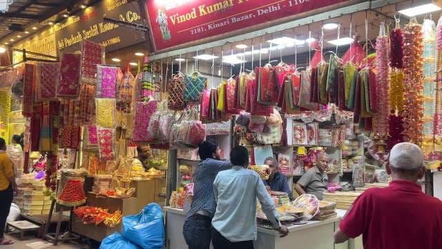 Kinari Bazar Market Scene in Chandni Chowk, Delhi