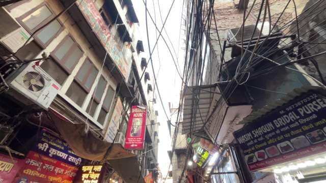 Bustling Narrow Streets of Old Delhi's Chandni Chowk Market