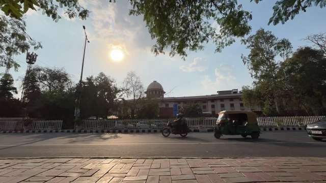 Busy Morning Outside Supreme Court of India in Delhi