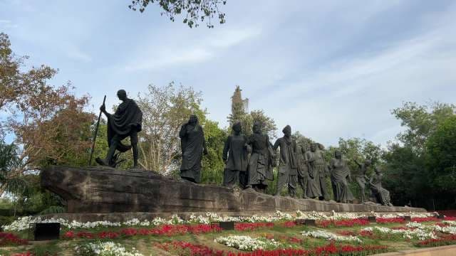 Mahatma Gandhi Leading the Salt March Statue Delhi