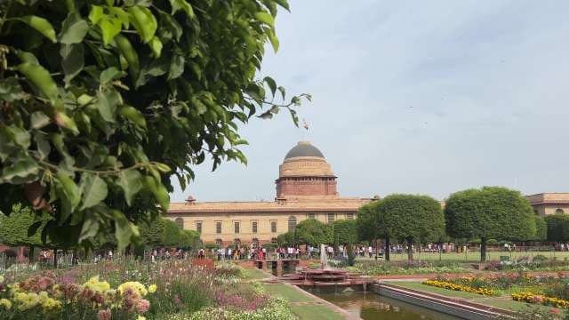 Rashtrapati Bhavan Gardens and Dome in Bloom, New Delhi