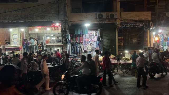 Bustling Indian Night Market With Street Food and Shopping