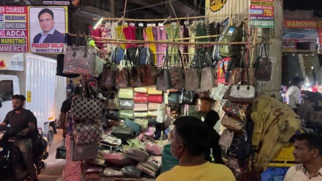 Bustling Night Market in India Showcases Handbags and Fashion