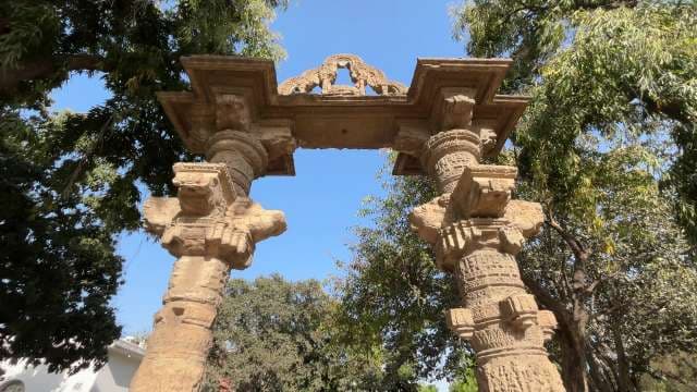 Ancient Stone Archway With Intricate Carvings in India
