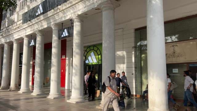 Bustling Shopping Scene at Connaught Place, New Delhi