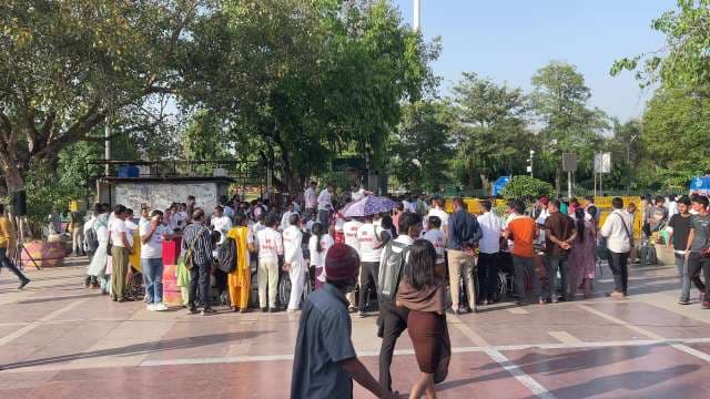 Public Awareness Gathering in New Delhi City Plaza