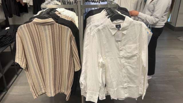 Trendy Men's Shirts on Display at Clothing Store