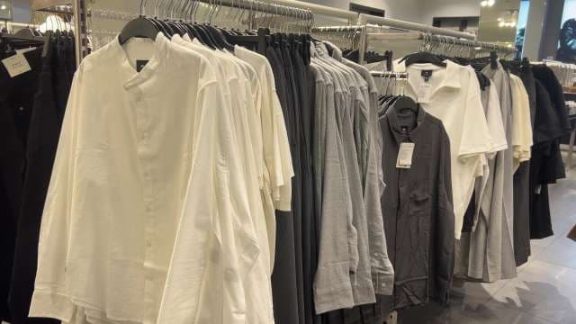Modern Minimalist Shirts Displayed in Fashion Store