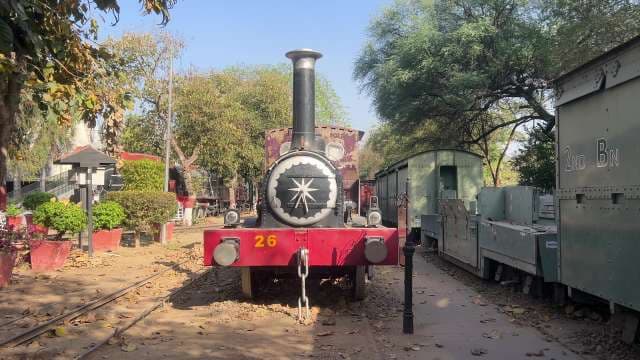 Historic Steam Locomotive Display at National Rail Museum Delhi
