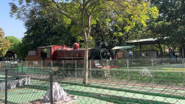Historic Steam Locomotive Displayed at Nehru Park