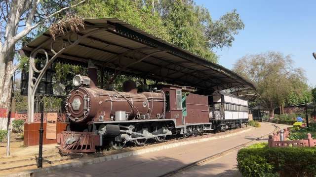 Vintage Steam Locomotive Displayed at Nehru Park Jaipur