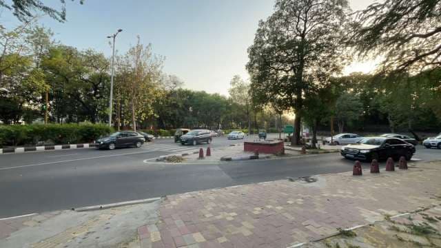 Busy Urban Traffic at Major City Intersection