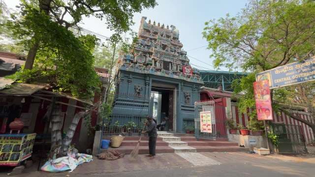 Vibrant South Indian Temple Entrance in New Delhi