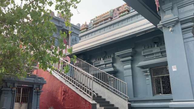 Vibrant South Indian Hindu Temple Exterior with Ornate Details