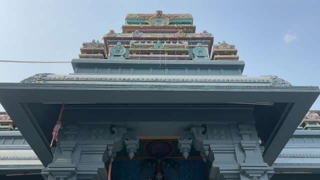 Majestic South Indian Hindu Temple Gopuram Close-Up View