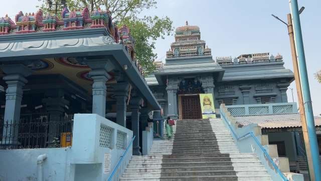 Steps Leading to Palani Murugan Temple Entrance in Tamil Nadu