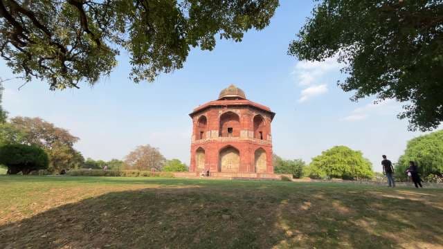 Historic Tomb in Lodi Gardens, New Delhi Under Clear Skies