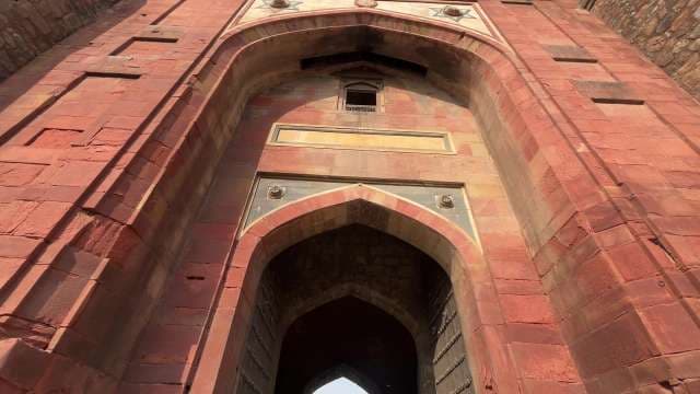 Historic Red Sandstone Gateway of Delhi Fort