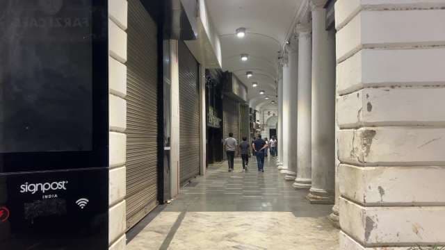 Evening Walk Under Colonial Arches at Connaught Place Delhi
