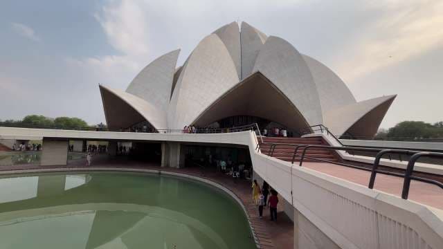 Stunning View of Lotus Temple in New Delhi, India