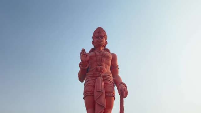 Majestic Hanuman Statue Against Clear Sky in India