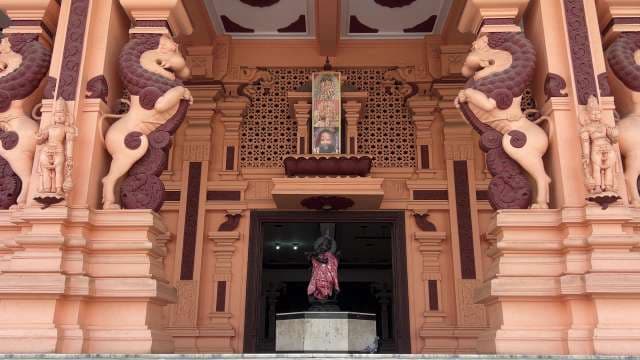 Grand Entrance of an Ornate Hindu Temple in India
