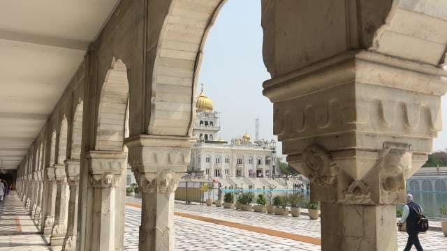 Golden Temple Complex Through Marble Arches in Amritsar