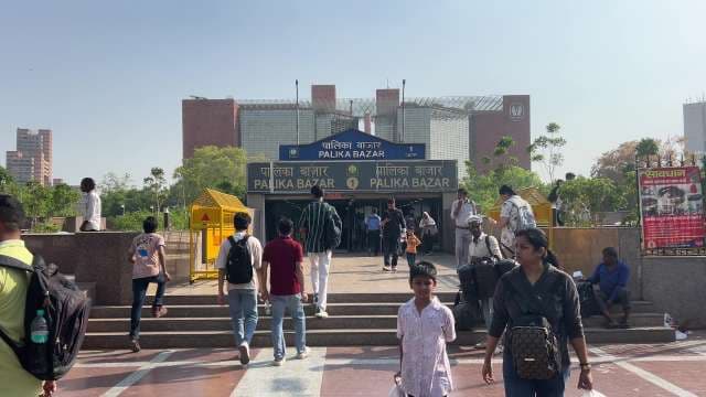 Entrance to Palika Bazaar Underground Market in Delhi