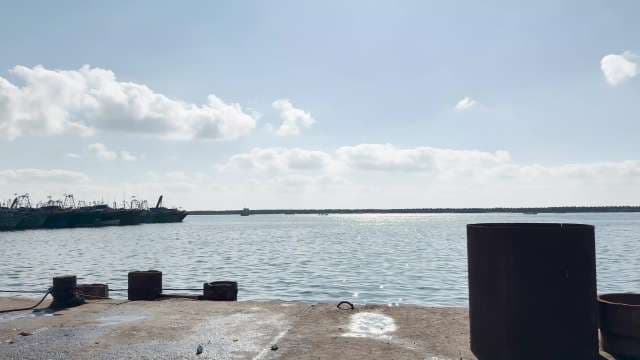 Serene Harbor Morning With Docked Fishing Boats