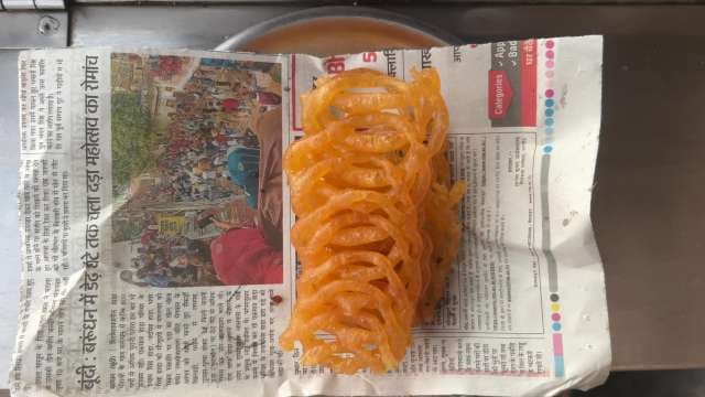 Freshly Made Indian Jalebi Served Street-Style