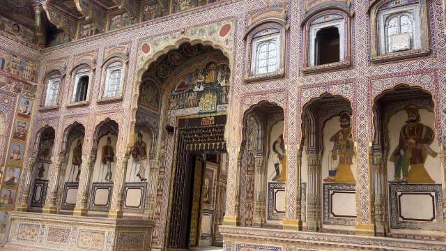 Intricate Frescoes of Mandawa Haveli in Rajasthan